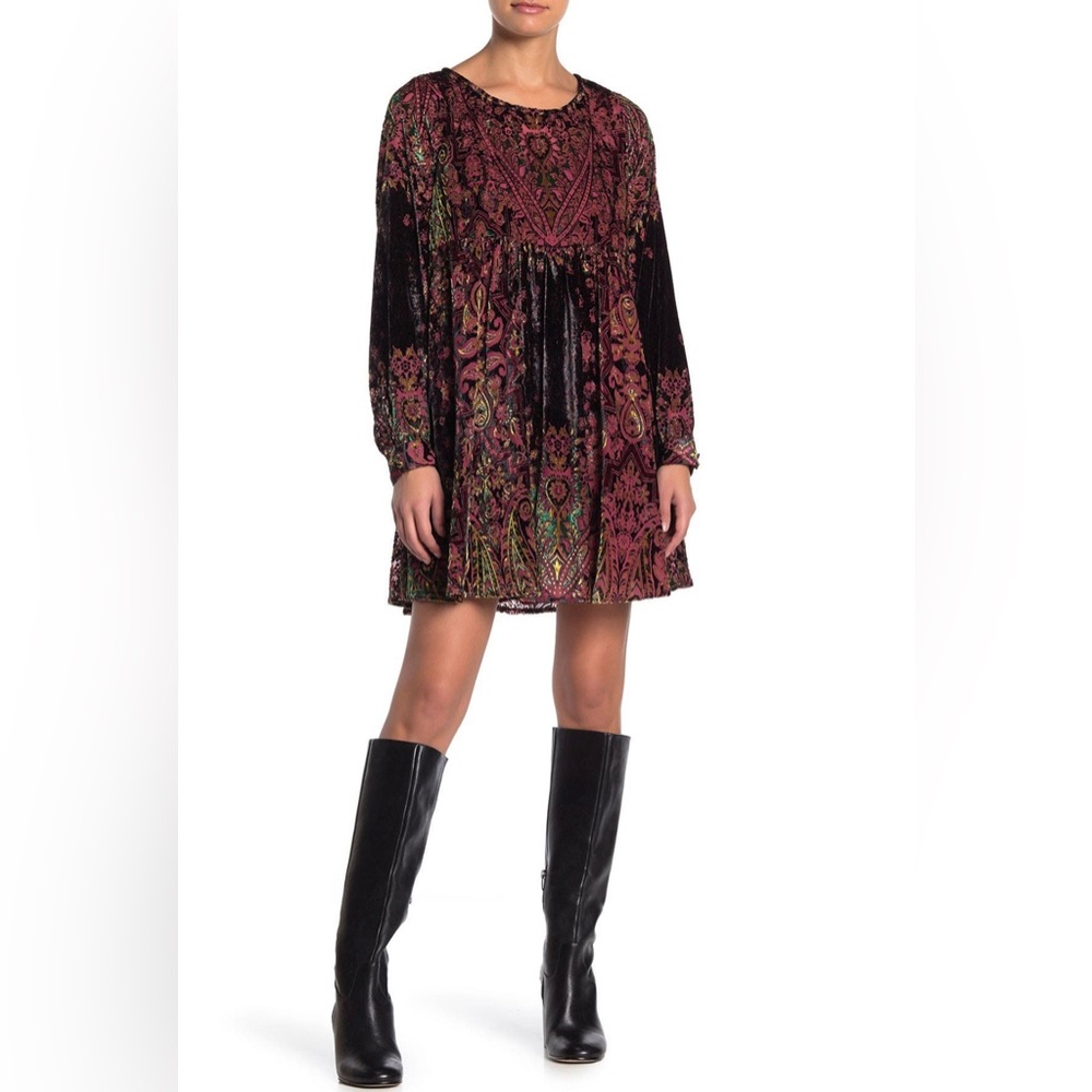 Free People Mirror Mirror Velvet Mini Dress